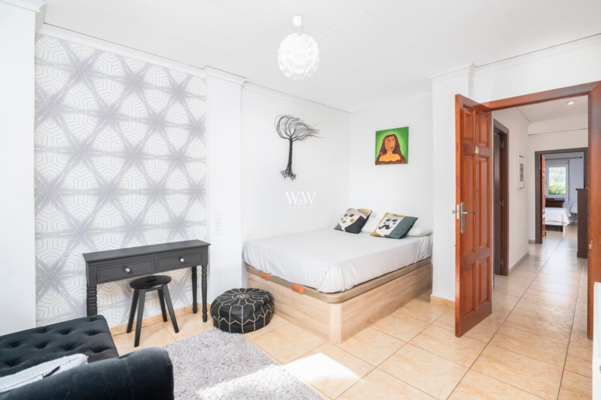 Double bedroom with walk in wardrobe in the main house