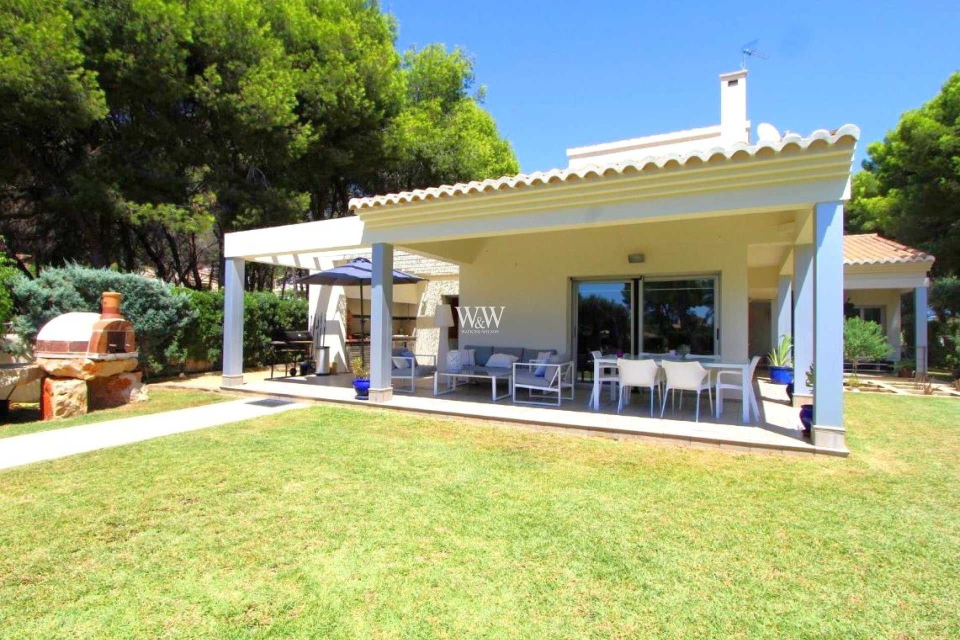 View to covered terrace at property