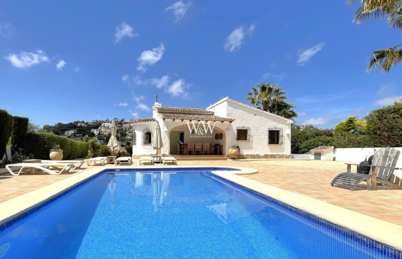 View across the pool to Benissa house for sale